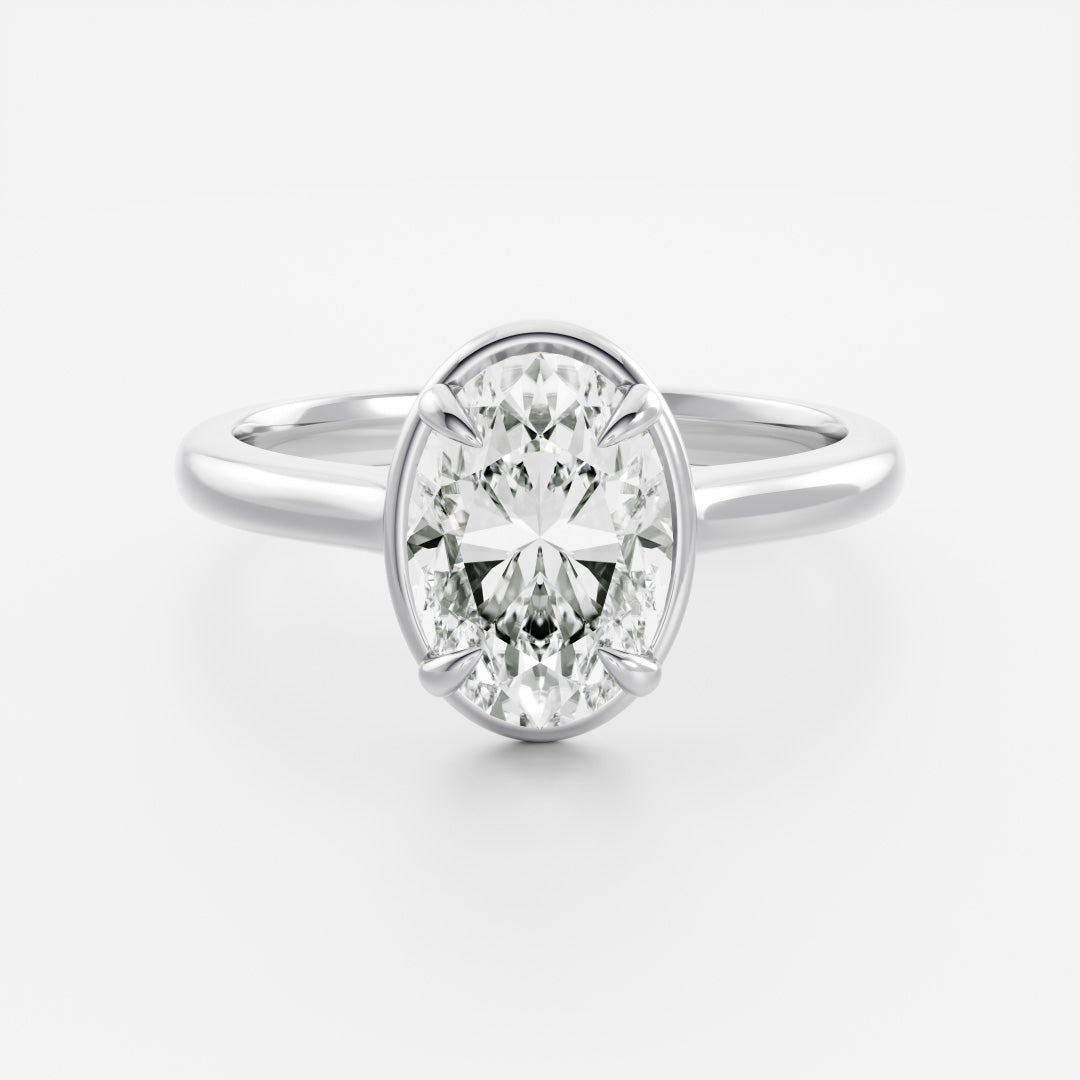 Solitaire- 1.0 CT Oval Moissanite Engagement Ring
