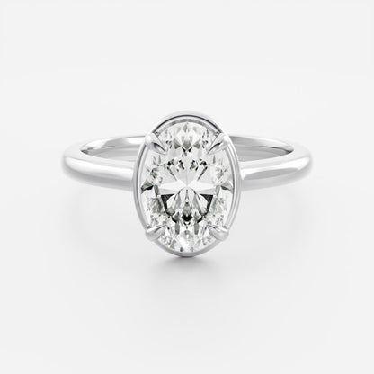 Solitaire- 1.0 CT Oval Moissanite Engagement Ring