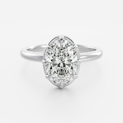 Solitaire- 1.0 CT Oval Moissanite Engagement Ring