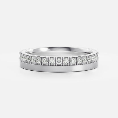 3/4 Pave Eternity- 0.86 CT Round Moissanite Wedding Band