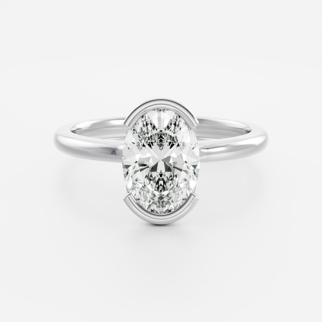 Solitaire-Oval Lab Grown Diamond Engagement Ring