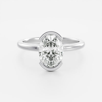 Solitaire-Oval Lab Grown Diamond Engagement Ring