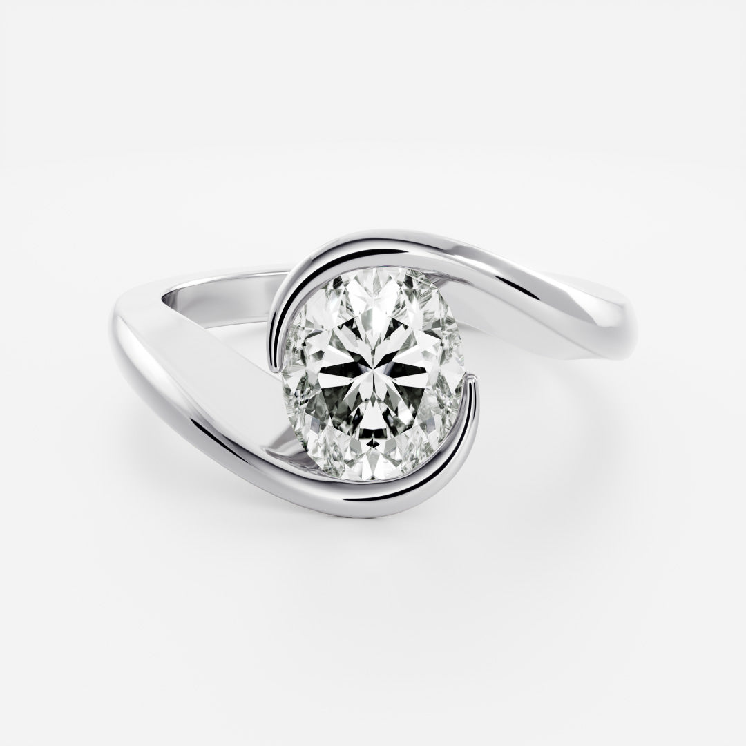 Solitaire- 1.0 CT Oval Moissanite Engagement Ring