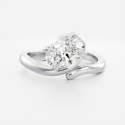 Solitaire- 1.0 CT Oval Moissanite Engagement Ring