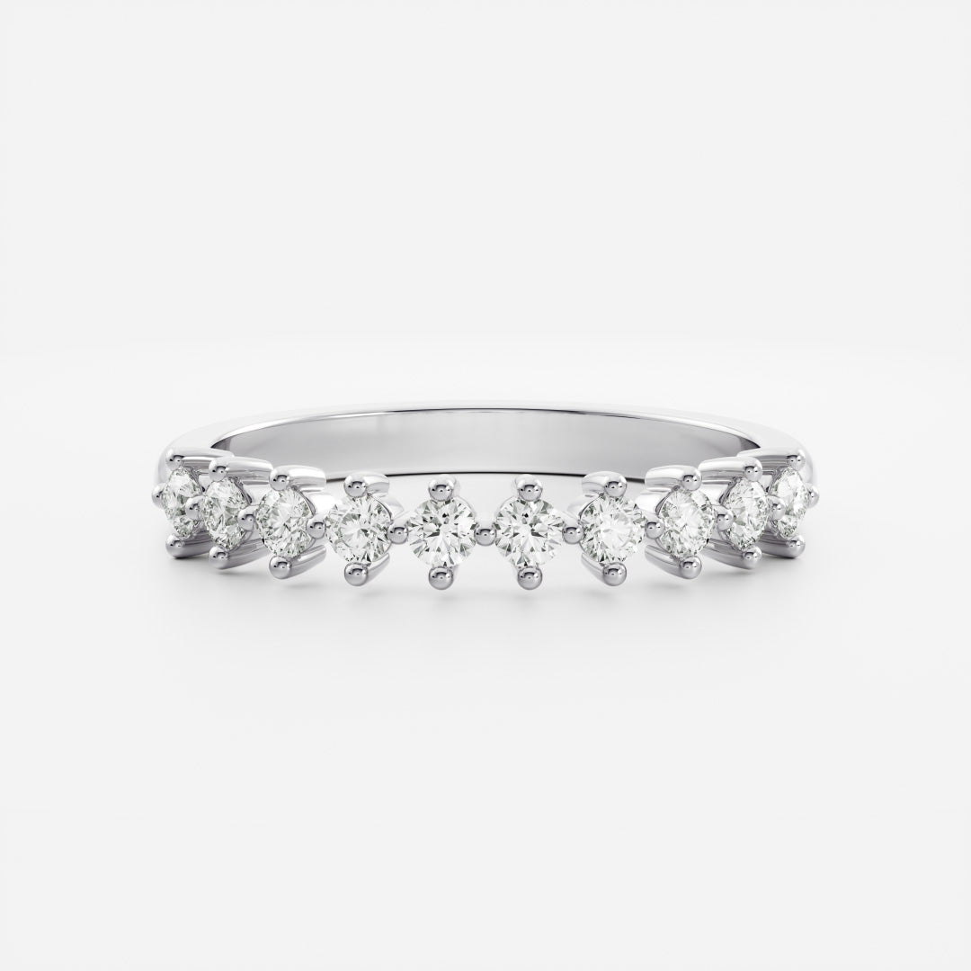 Half Eternity- 0.21 CT Round Moissanite Wedding Band