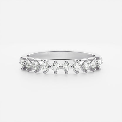 Half Eternity- 0.21 CT Round Moissanite Wedding Band