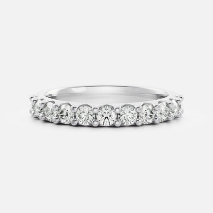 Half Eternity- 0.20 CT Oval Moissanite Wedding Band