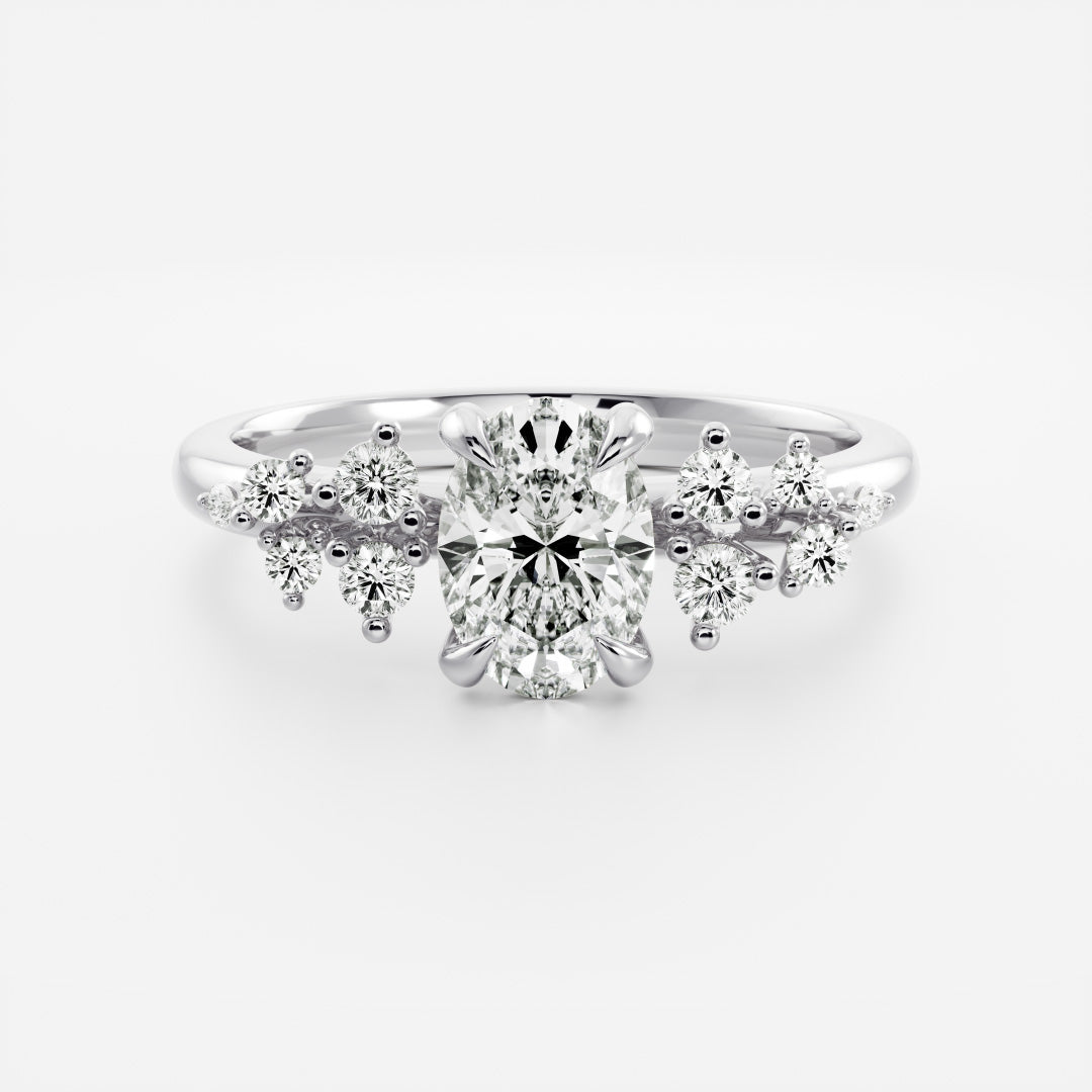 Solitaire- 1.0 CT Oval Moissanite Engagement Ring