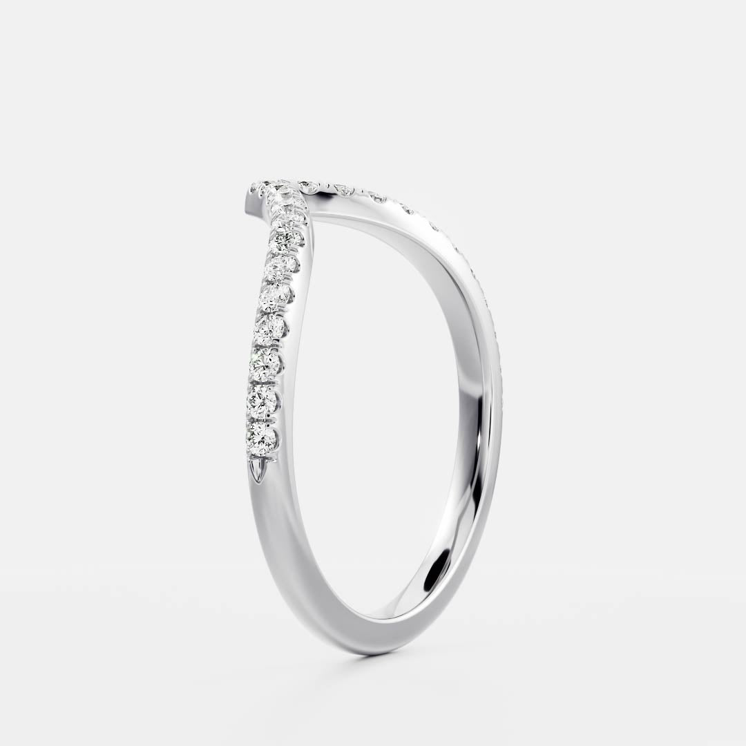 Half Eternity- 0.20 CT Oval Moissanite Wedding Band