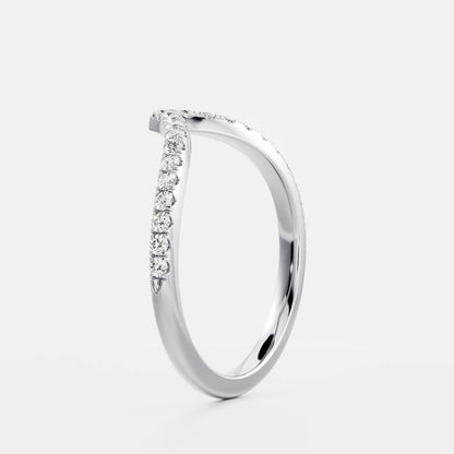 Half Eternity- 0.20 CT Oval Moissanite Wedding Band