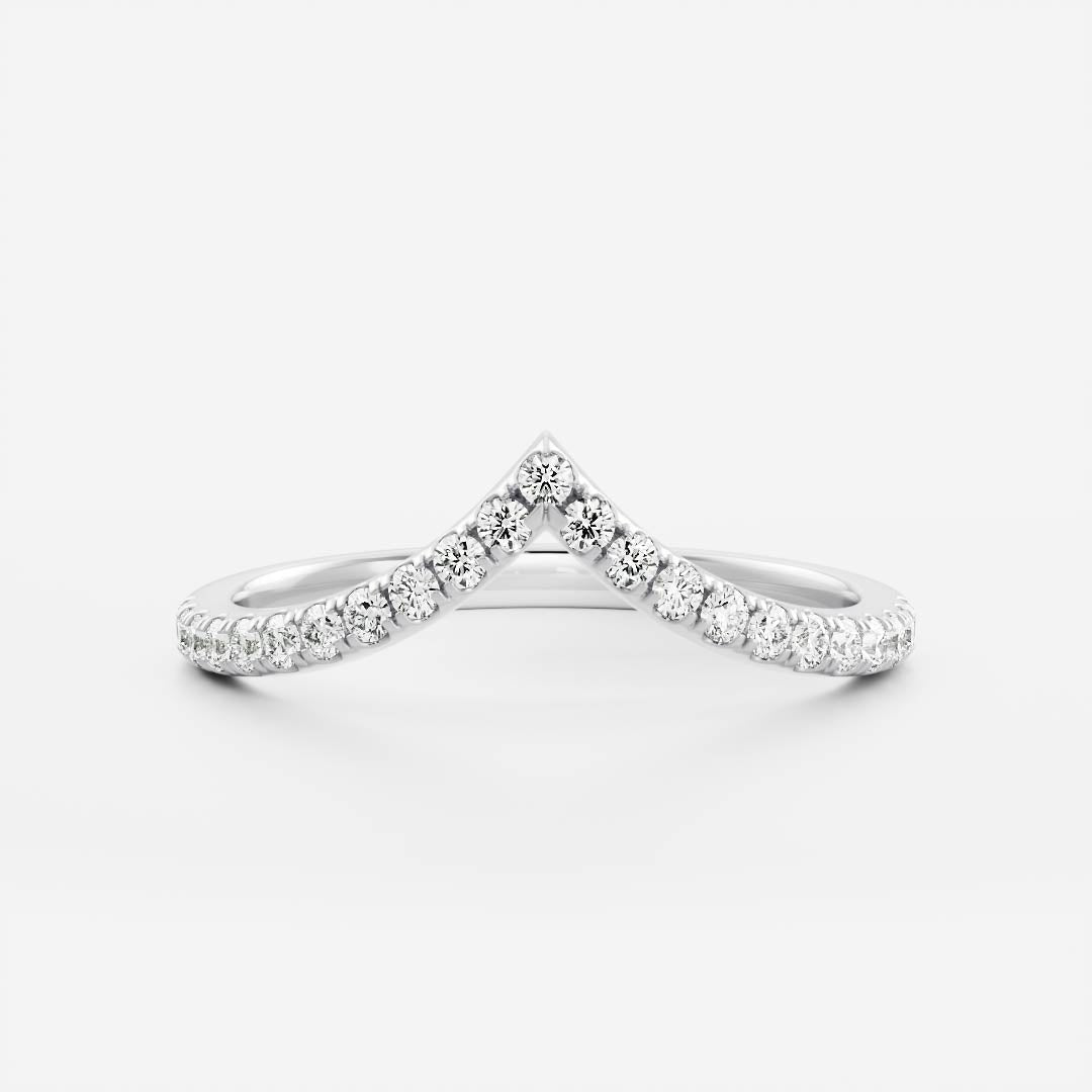 Half Eternity- 0.20 CT Oval Moissanite Wedding Band