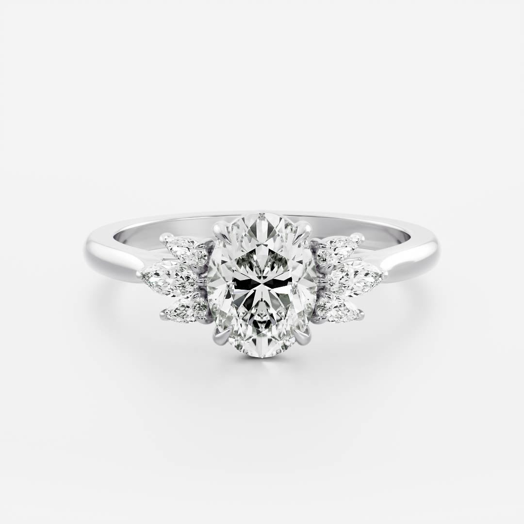 Solitaire- 1.0 CT Oval Moissanite Engagement Ring