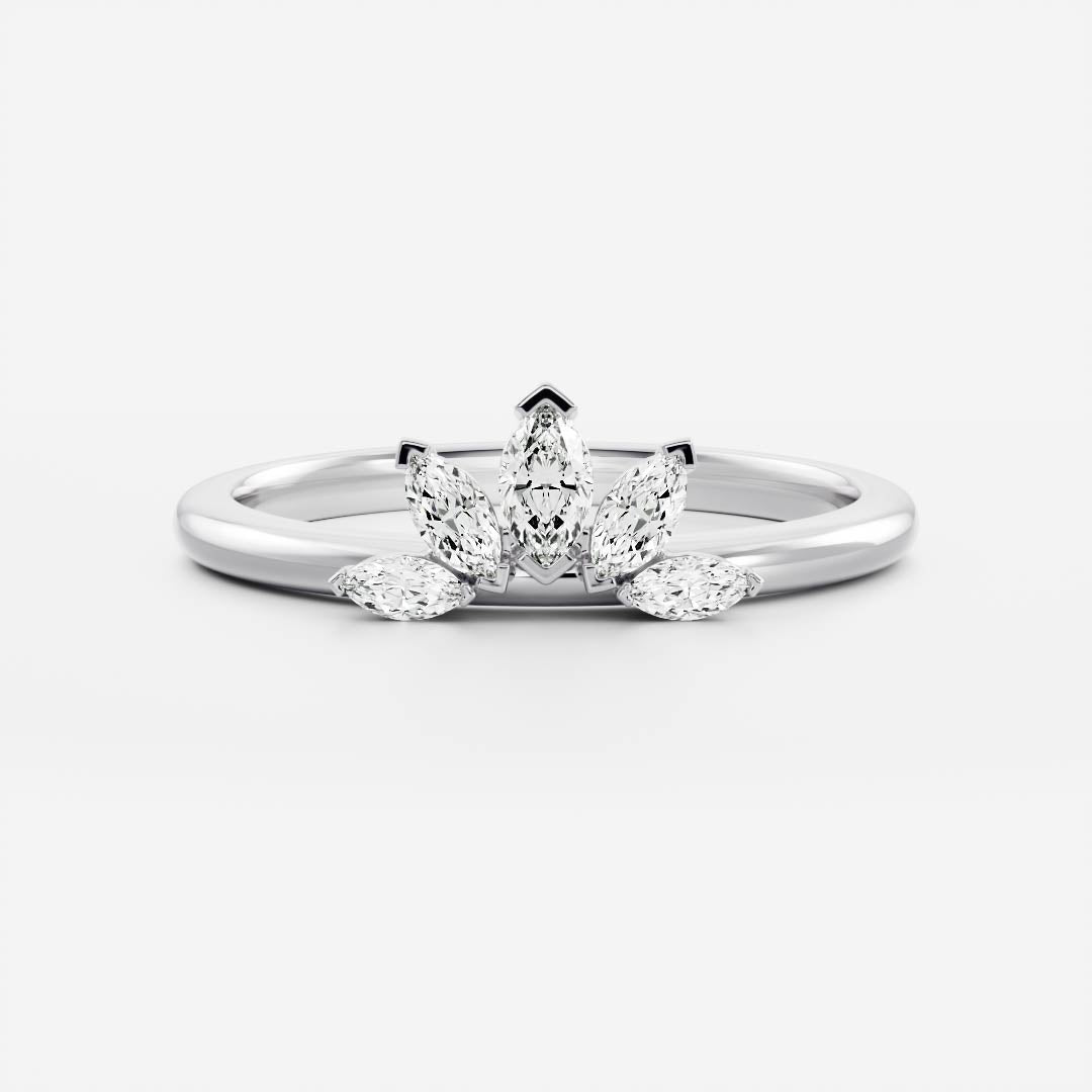 Five Stone- 0.30 CT Marquise Moissanite Wedding Band