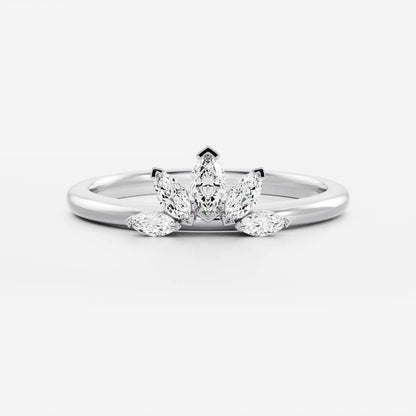 Five Stone- 0.30 CT Marquise Moissanite Wedding Band