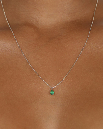 0.50 CT Pear Shaped Emerald Pendant Necklace 6