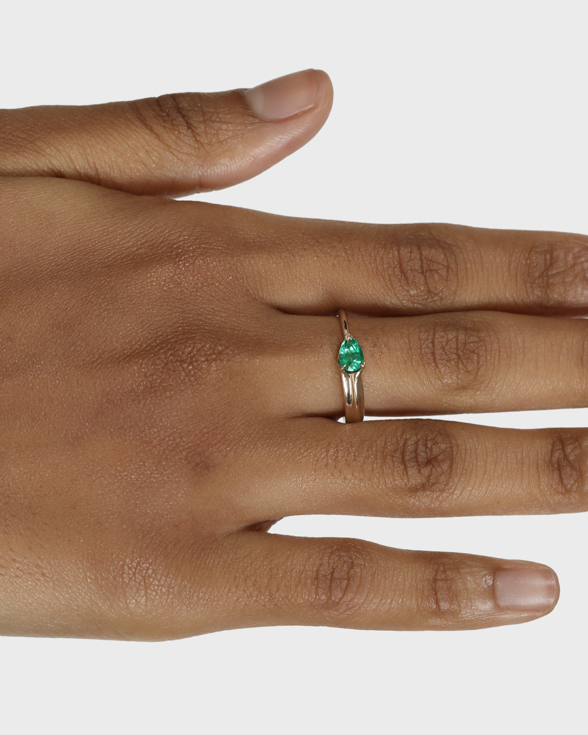 0.30 TCW Pear Cut Emerald Lab Made Diamond Solitaire Engagement Ring 7