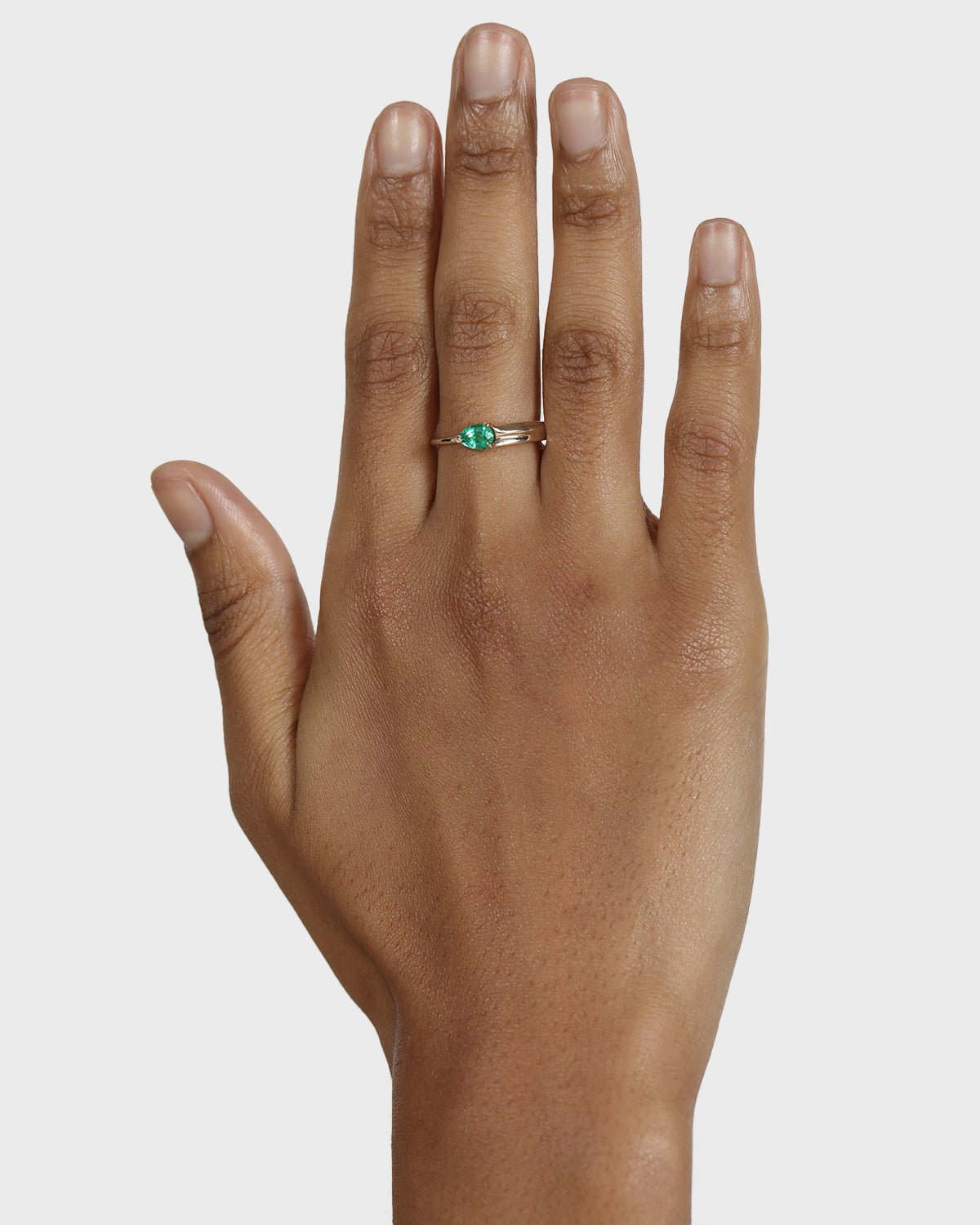 0.30 TCW Pear Cut Emerald Lab Made Diamond Solitaire Engagement Ring 2