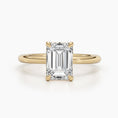 Load image into Gallery viewer, 1.79 CT Emerald-Cut Lab-Grown Diamond Solitaire Engagement Ring in Gold 1
