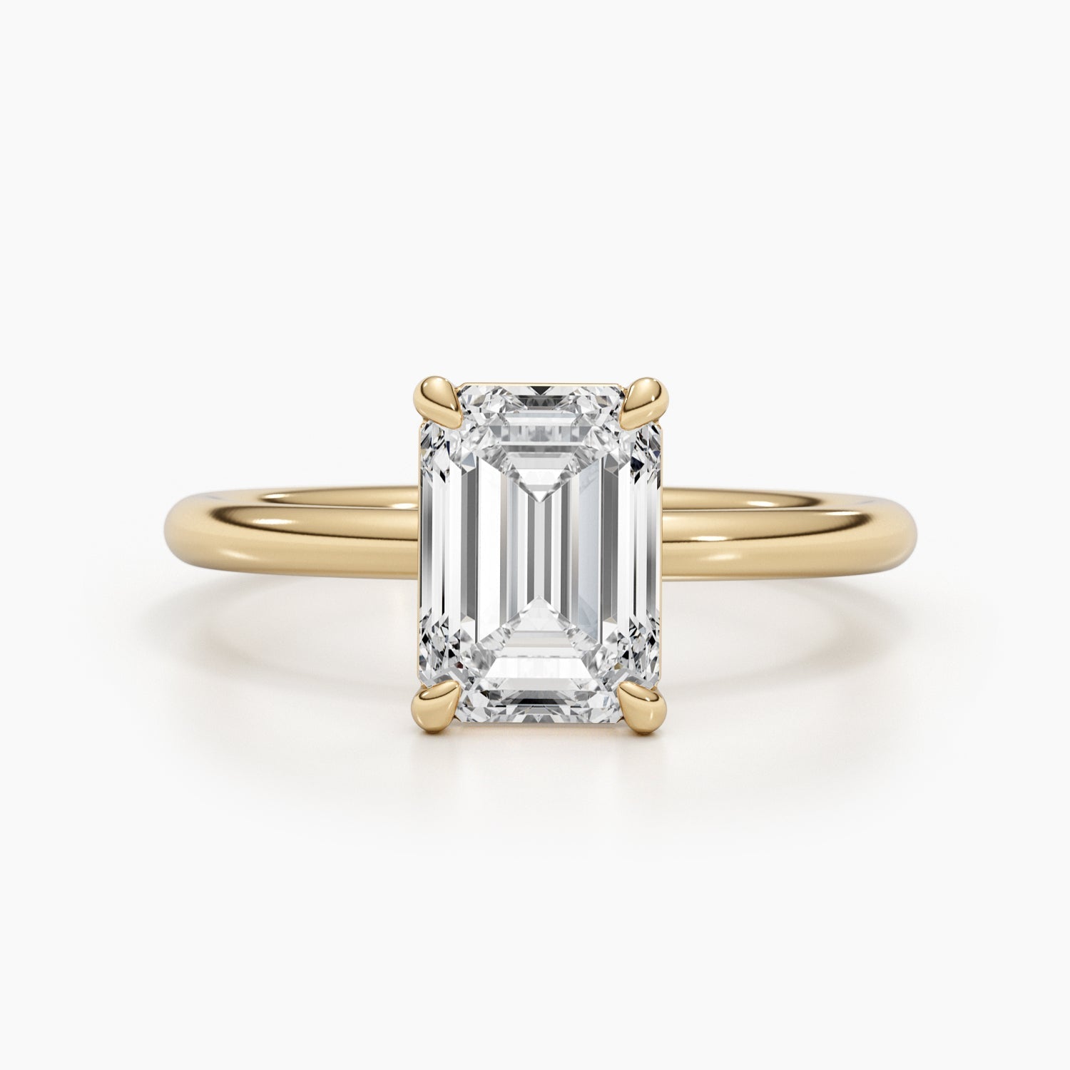 1.79 CT Emerald-Cut Lab-Grown Diamond Solitaire Engagement Ring in Gold 1