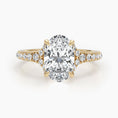 Load image into Gallery viewer, 2.62 CT Oval Lab-Grown Diamond Pave Split Shank Engagement Ring in Yellow Gold 1
