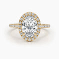 Load image into Gallery viewer, 2.58ct Oval E- VS Halo & Pave Diamond Engagement Ring
