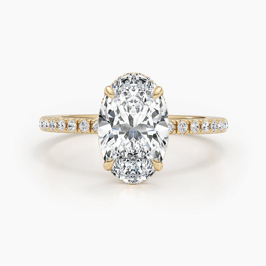 2.67ct Oval G- VS Pave Diamond Engagement Ring