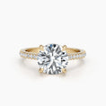 Load image into Gallery viewer, 2.8ct Round F- VS Hidden Halo & Pave Diamond Engagement Ring
