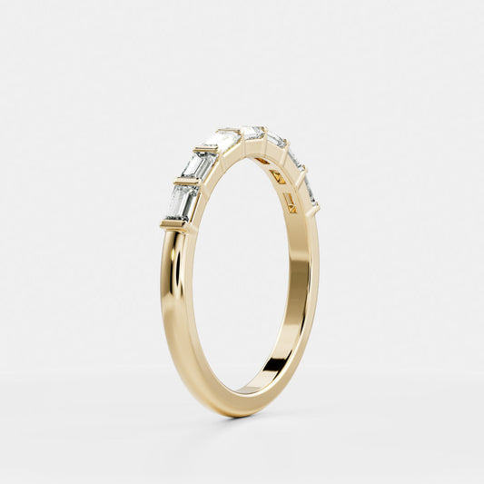 Half Eternity- 0.20 CT Oval Moissanite Wedding Band