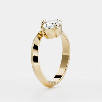 Solitaire- 1.0 CT Oval Moissanite Engagement Ring