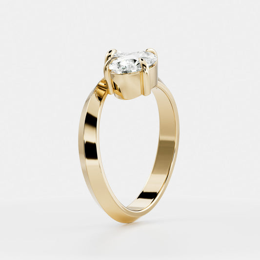 Solitaire- 1.0 CT Oval Moissanite Engagement Ring