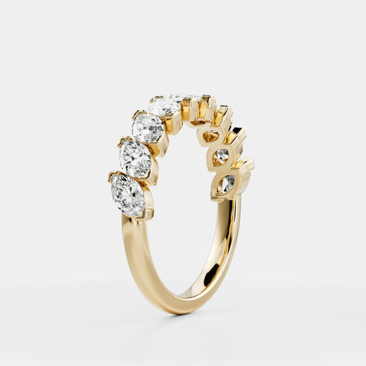 Half Eternity- 1.20 CT Marquise Moissanite Wedding Band