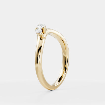 Dainty Curved- 0.33 CT Pear Moissanite Wedding Band