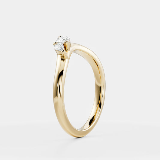 Dainty Curved- 0.33 CT Pear Moissanite Wedding Band