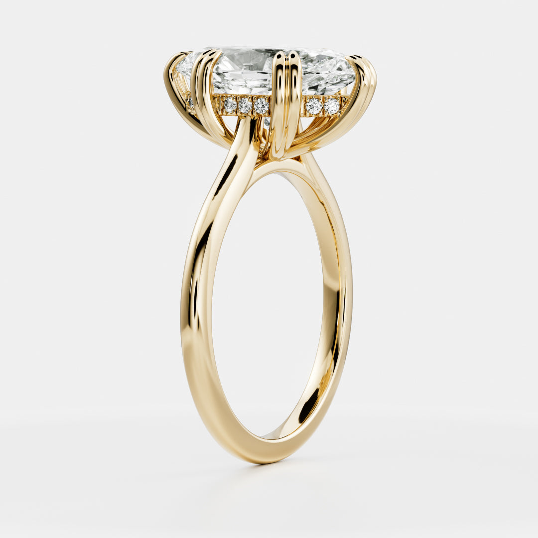 Solitaire- 1.0 CT Oval Moissanite Engagement Ring