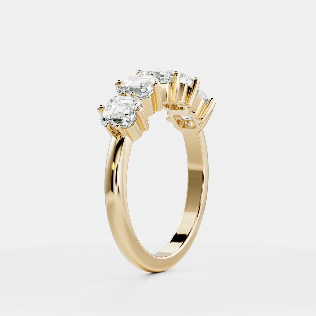 Half Eternity- 0.20 CT Oval Moissanite Wedding Band