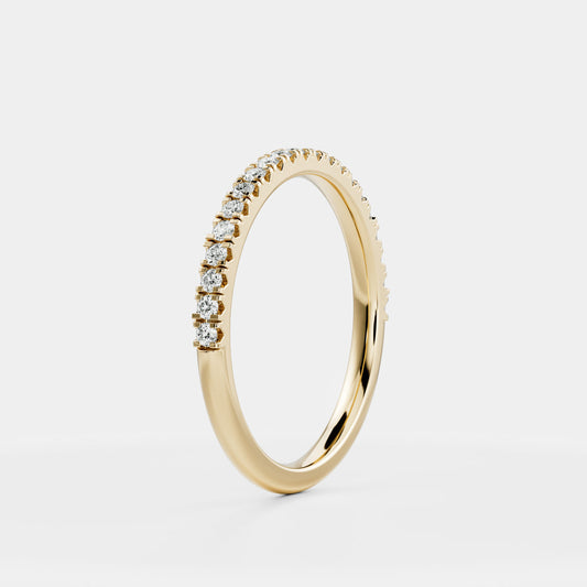 Half Eternity- 0.20 CT Oval Moissanite Wedding Band