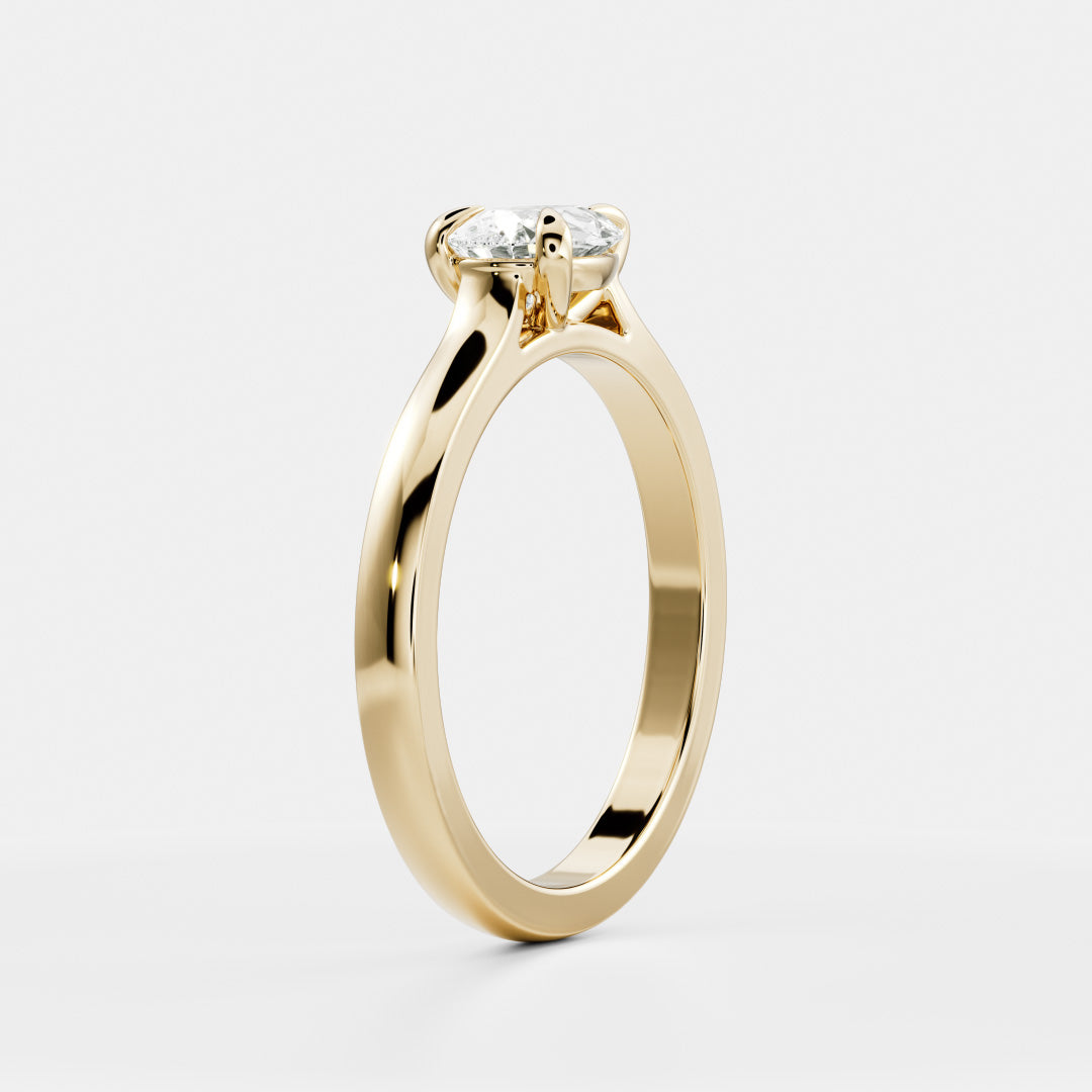 Solitaire- 1.0 CT Oval Moissanite Engagement Ring