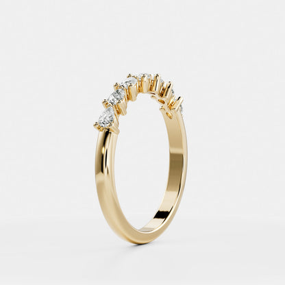 Half Eternity- 1.05 CT Pear Moissanite Wedding Band