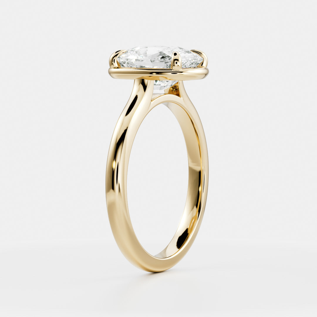 Solitaire- 1.0 CT Oval Moissanite Engagement Ring