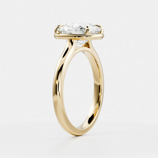 Solitaire- 1.0 CT Oval Moissanite Engagement Ring