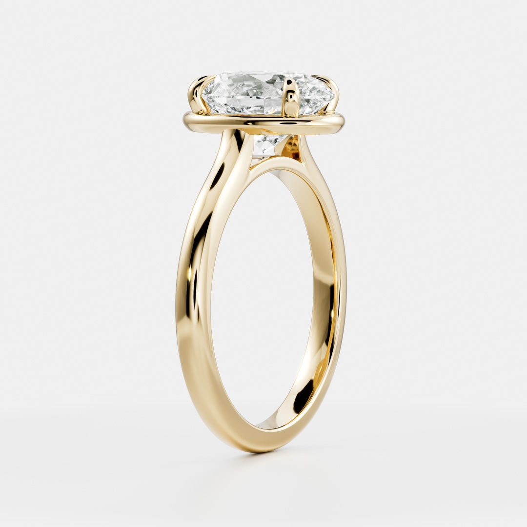 Solitaire- 1.0 CT Oval Moissanite Engagement Ring
