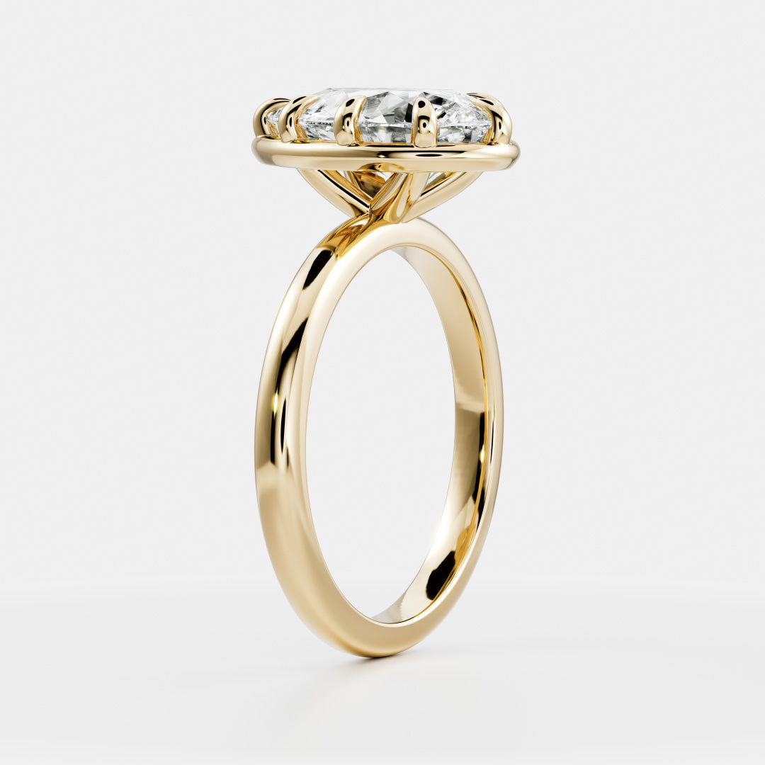 Solitaire- 1.0 CT Oval Moissanite Engagement Ring
