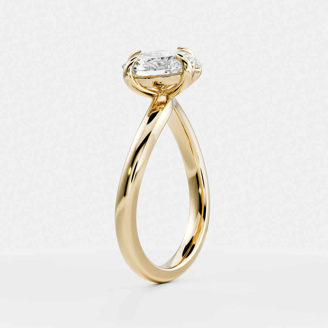 Solitaire- 1.0 CT Oval Moissanite Engagement Ring