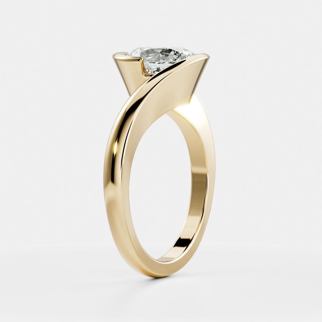 Solitaire- 1.0 CT Oval Moissanite Engagement Ring
