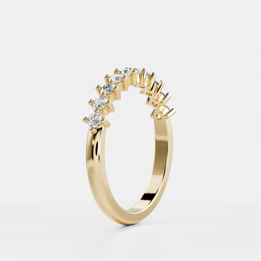 Half Eternity- 0.21 CT Round Moissanite Wedding Band