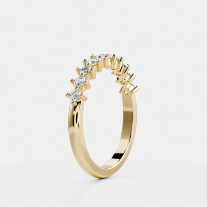 Half Eternity- 0.21 CT Round Moissanite Wedding Band