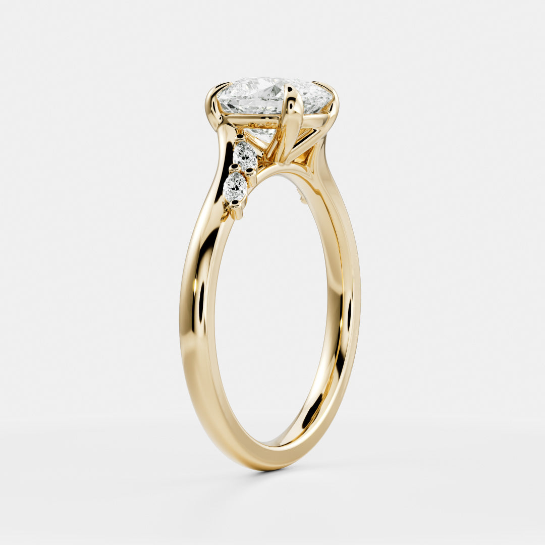 Solitaire- 1.0 CT Oval Moissanite Engagement Ring