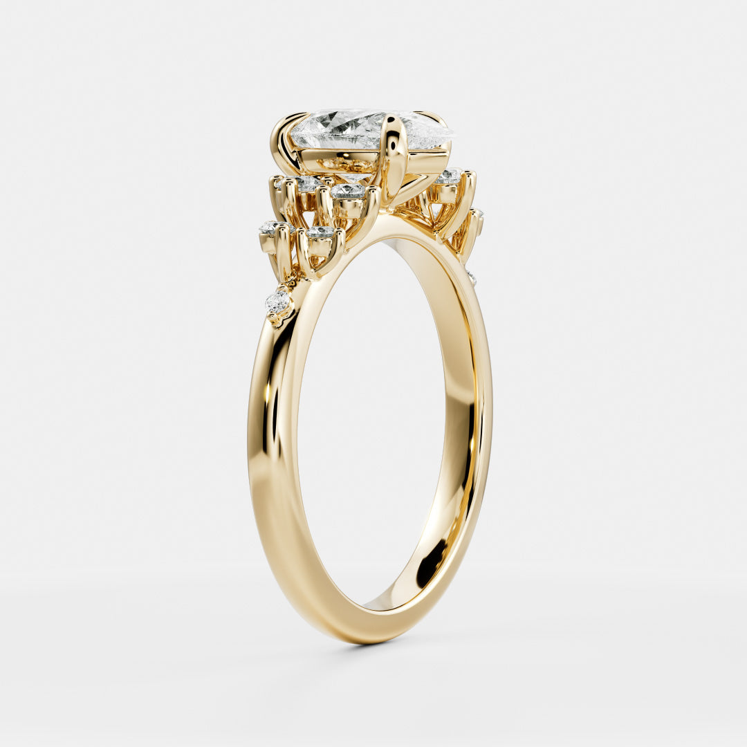 Solitaire- 1.0 CT Oval Moissanite Engagement Ring