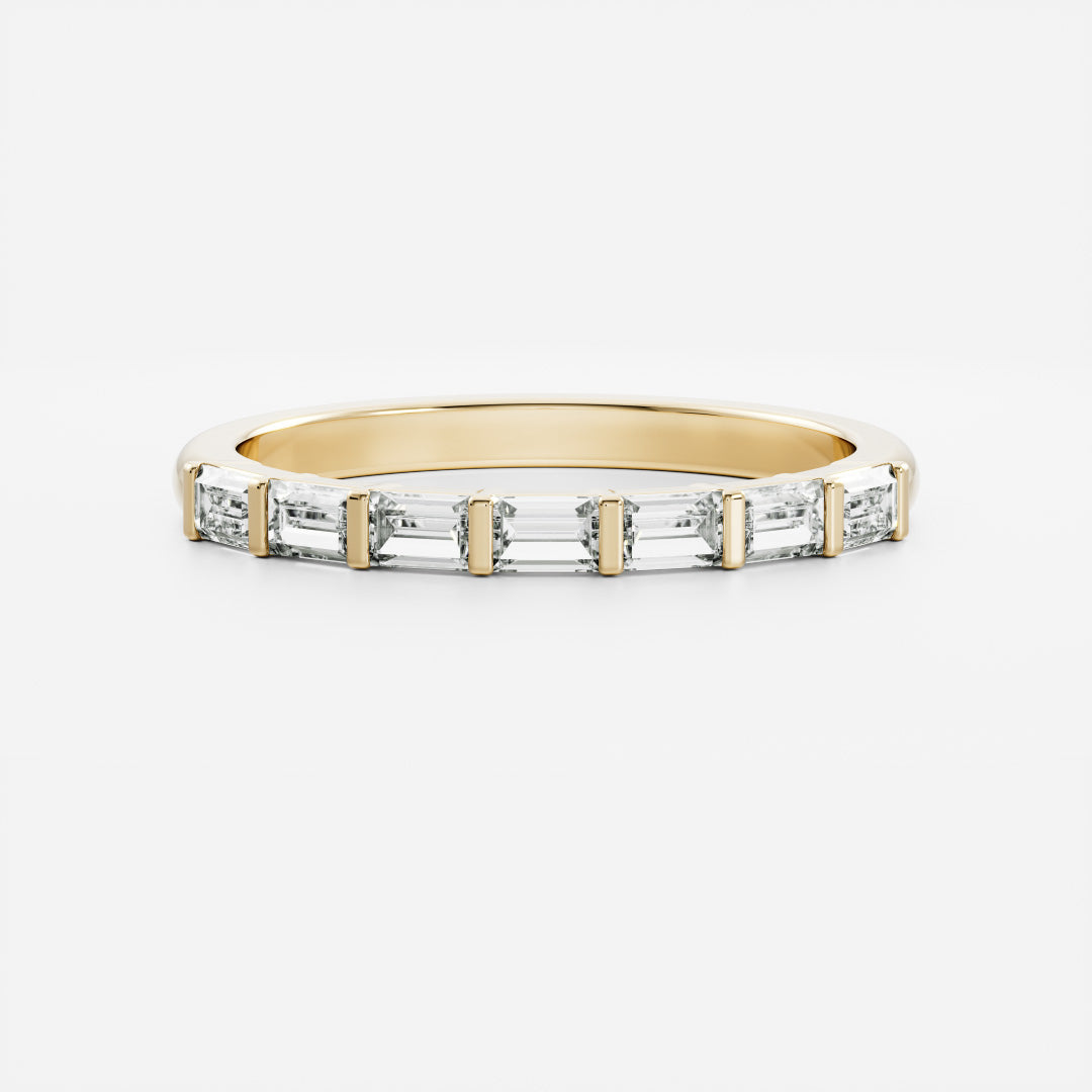 Half Eternity- 0.20 CT Oval Moissanite Wedding Band