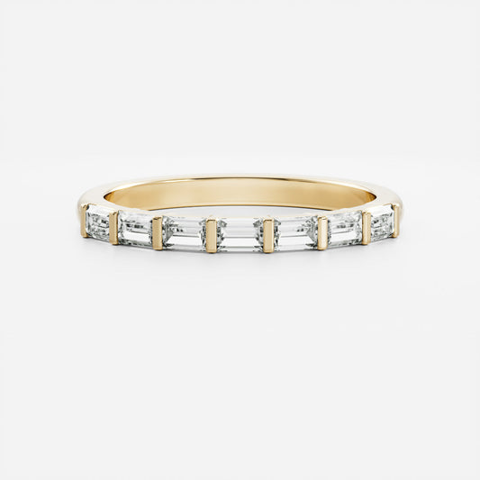 Half Eternity- 0.20 CT Oval Moissanite Wedding Band